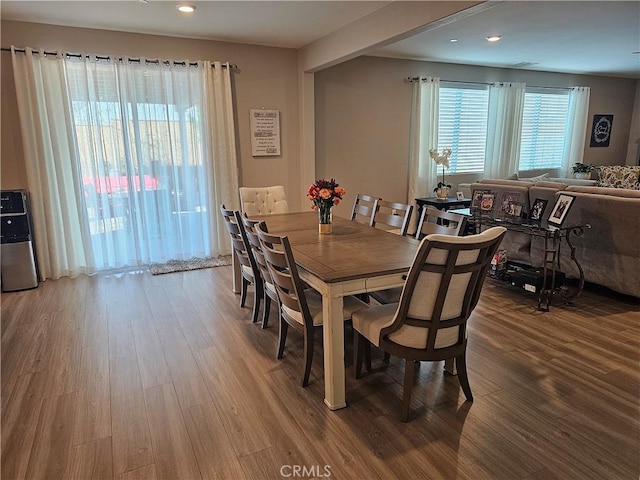 dining room featuring wood-type flooring