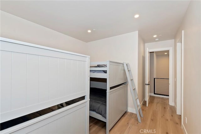 bedroom featuring light hardwood / wood-style floors