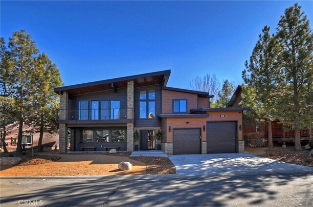 modern home with a balcony