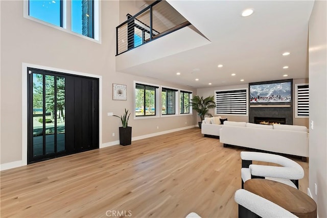 entrance foyer with light hardwood / wood-style floors