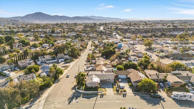 aerial view featuring a mountain view