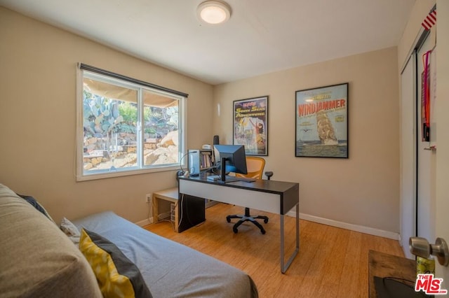 office featuring light wood-type flooring