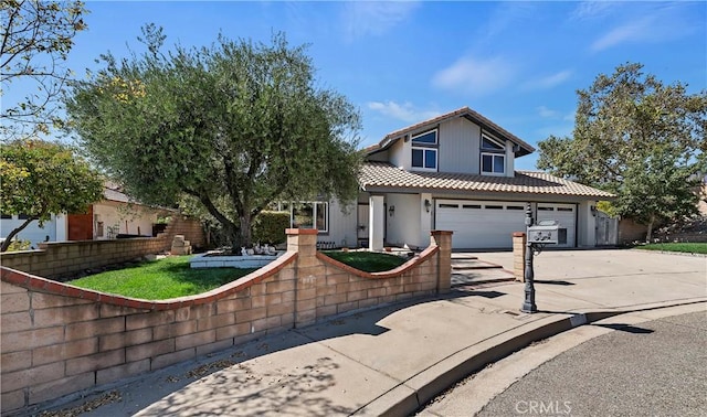 view of property with a garage