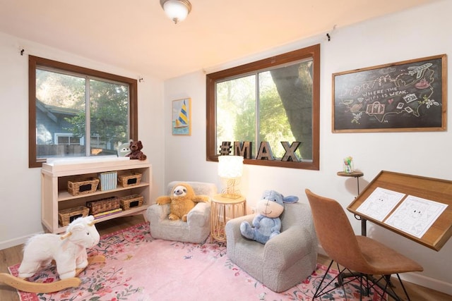 sitting room featuring hardwood / wood-style flooring