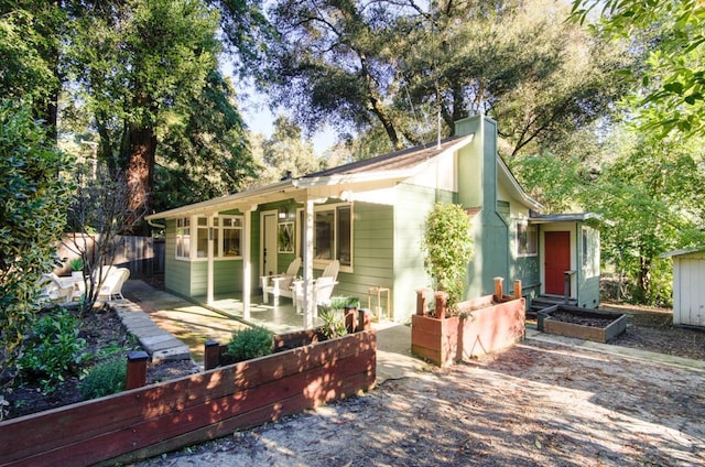 view of front of property with a patio area