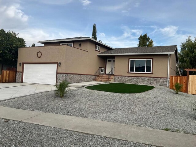 view of front of house with a garage