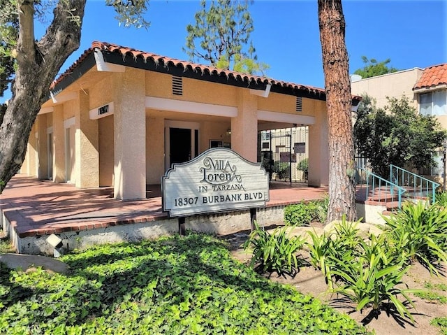 view of community sign