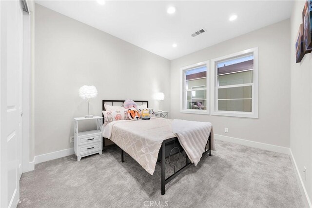 carpeted bedroom featuring a closet