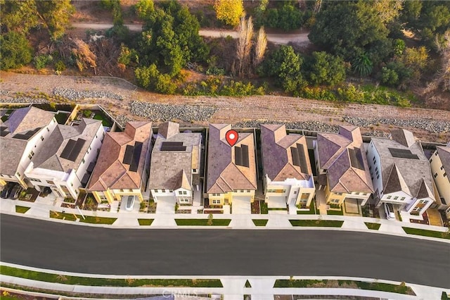 aerial view with a residential view