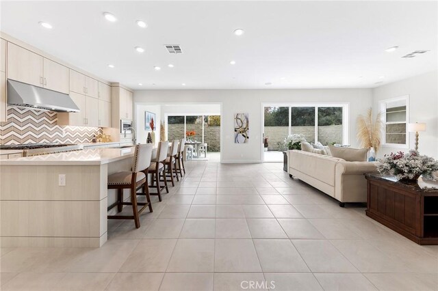 view of tiled living room