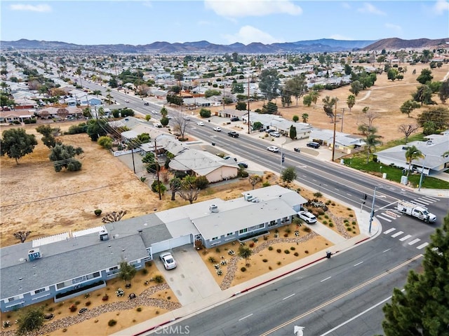 drone / aerial view with a mountain view