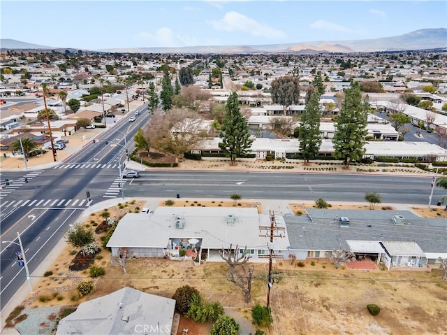 bird's eye view featuring a mountain view