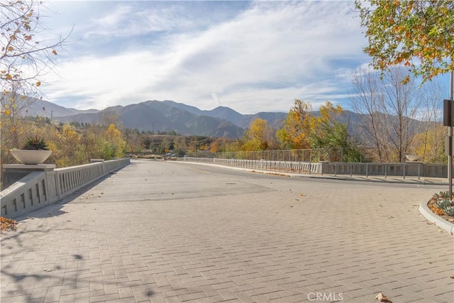 view of road with a mountain view