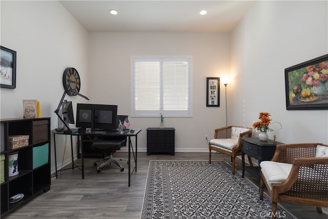 11121 Fourleaf Ct, Corona, CA 92883 - office space featuring wood finished floors and recessed lighting