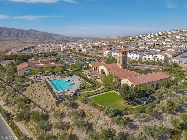 aerial view featuring a mountain view