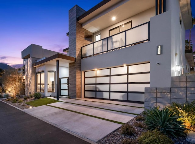 contemporary house featuring a garage