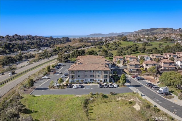 aerial view with a mountain view