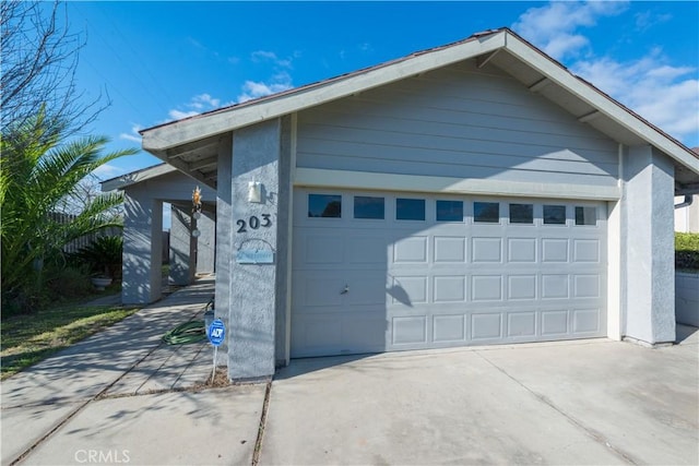 view of garage