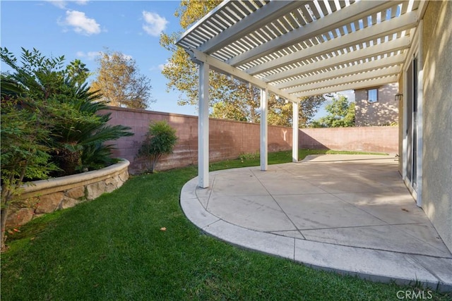 view of patio with a pergola