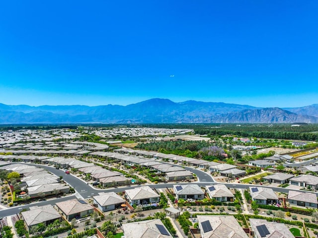 drone / aerial view with a mountain view