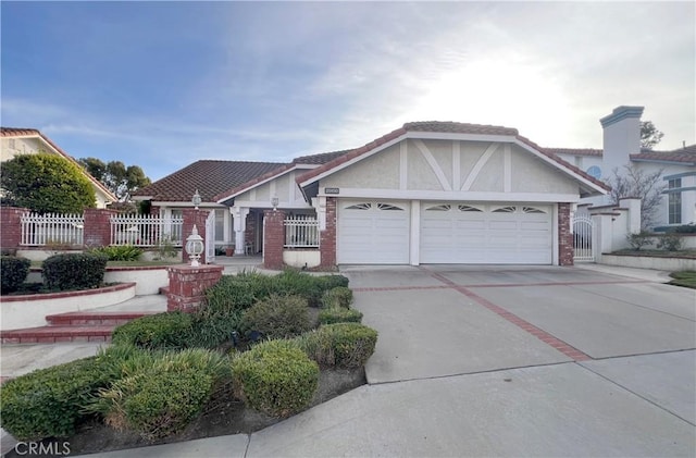 view of front facade with a garage