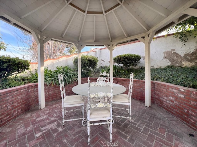 view of patio / terrace with a gazebo