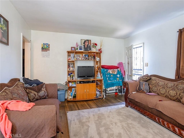 living room featuring hardwood / wood-style floors