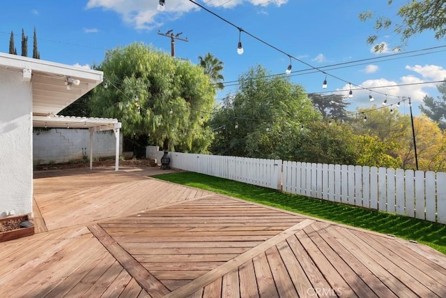 deck with a pergola