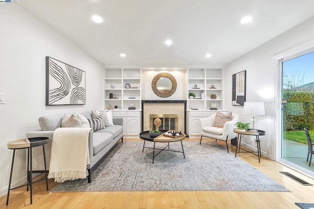 living room featuring light hardwood / wood-style floors