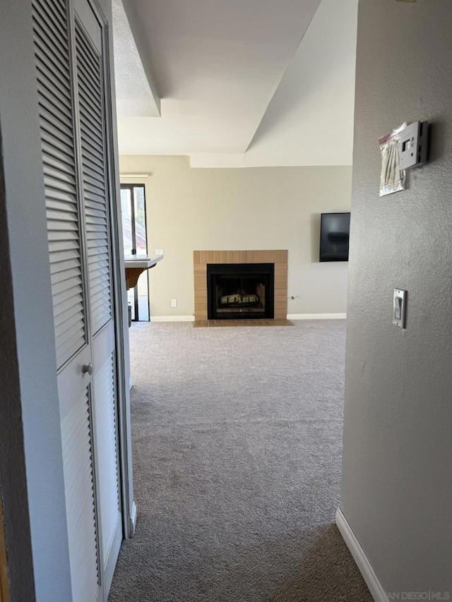 hallway featuring carpet floors