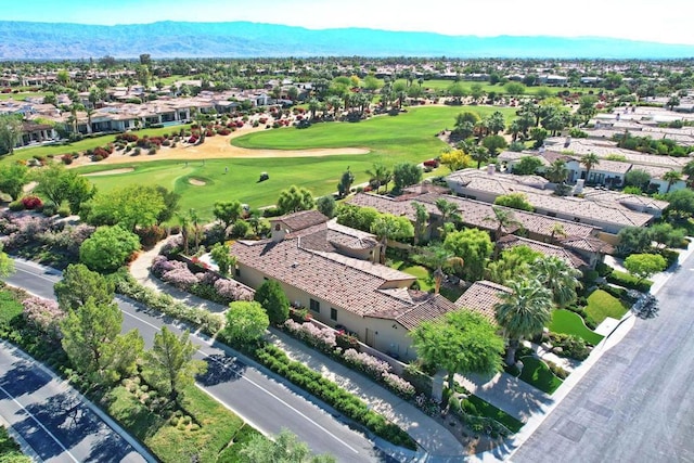 drone / aerial view featuring a mountain view