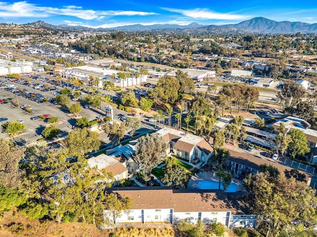 aerial view with a mountain view