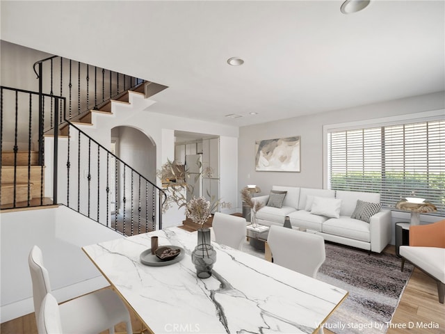 dining area featuring light hardwood / wood-style floors