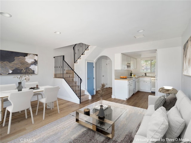 living room featuring hardwood / wood-style floors