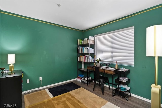 office with hardwood / wood-style floors