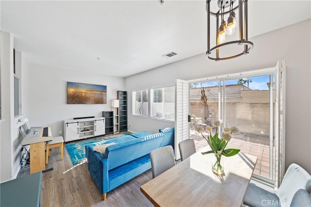 living room with hardwood / wood-style floors