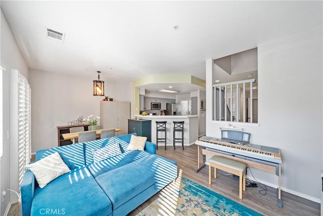 living room featuring hardwood / wood-style flooring