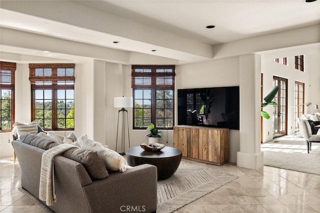 3252 Canyon Oaks, Chico, CA 95928 - living room with light tile patterned floors and french doors