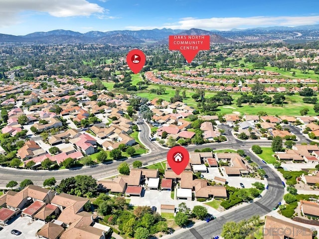 aerial view featuring a mountain view