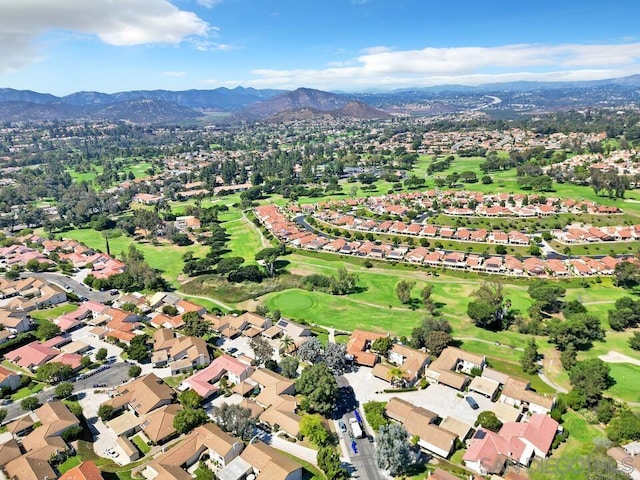 aerial view with a mountain view