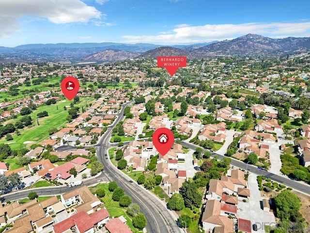 aerial view featuring a mountain view