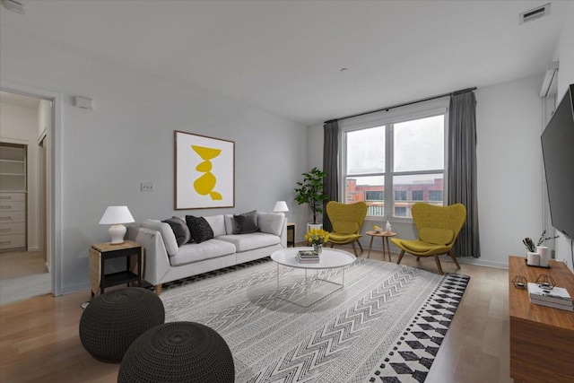 living room featuring hardwood / wood-style floors