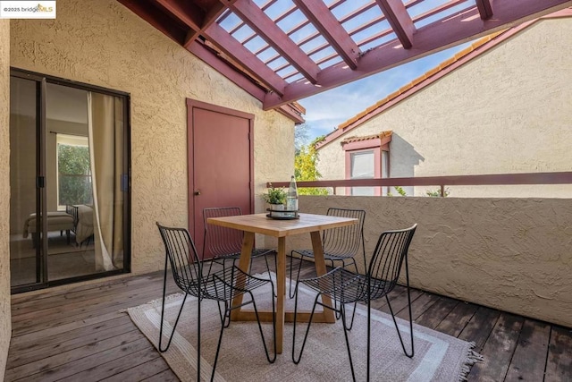 balcony with a pergola