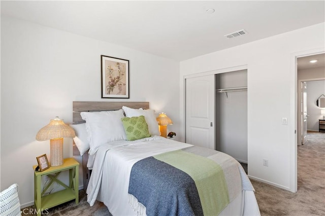 34273 Creek View Ln, Yucaipa, CA 92399 - bedroom with light carpet, a closet, and baseboards