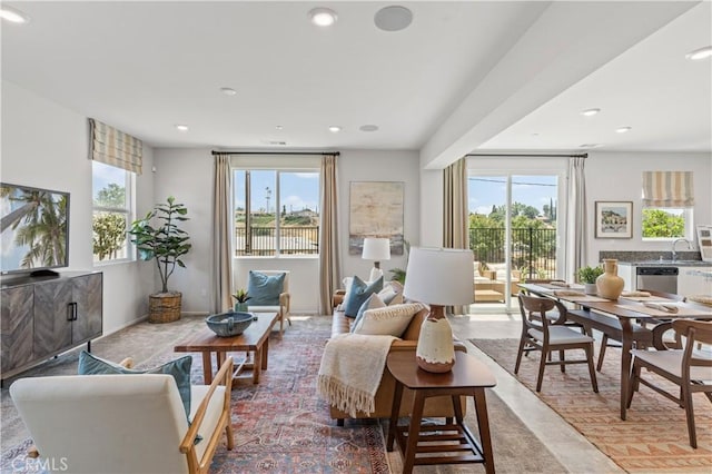 34273 Creek View Ln, Yucaipa, CA 92399 - sitting room with plenty of natural light and recessed lighting