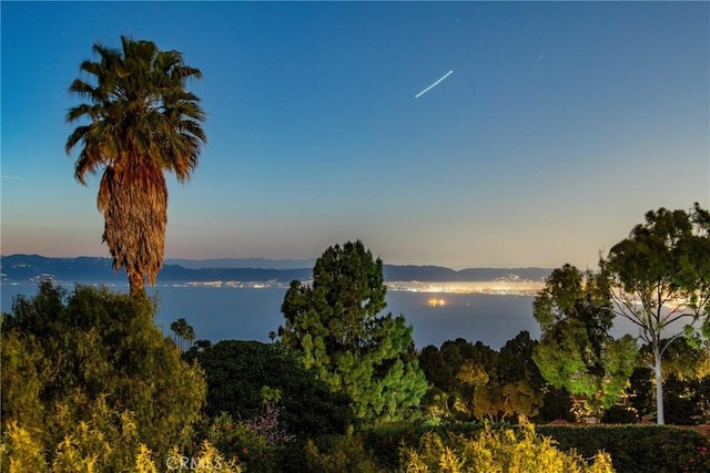 property view of water featuring a mountain view