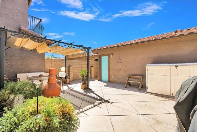 view of patio with a pergola