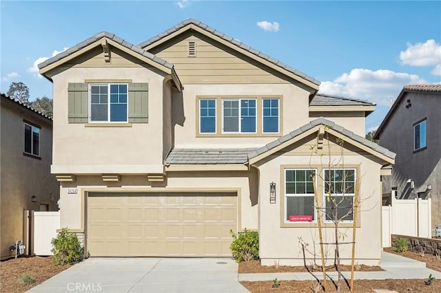 view of front of home with a garage