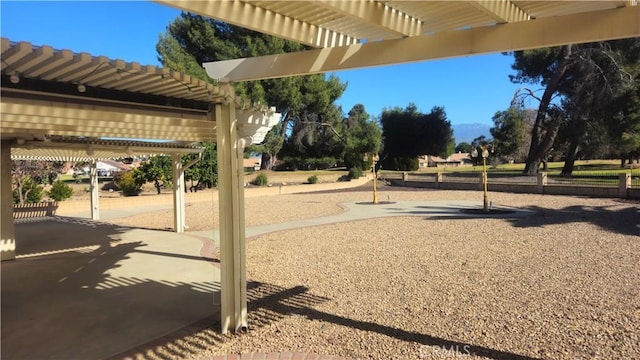 view of community featuring a pergola