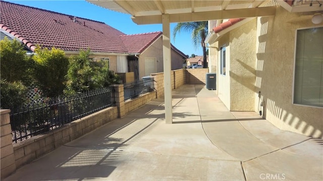 view of patio / terrace featuring central AC unit